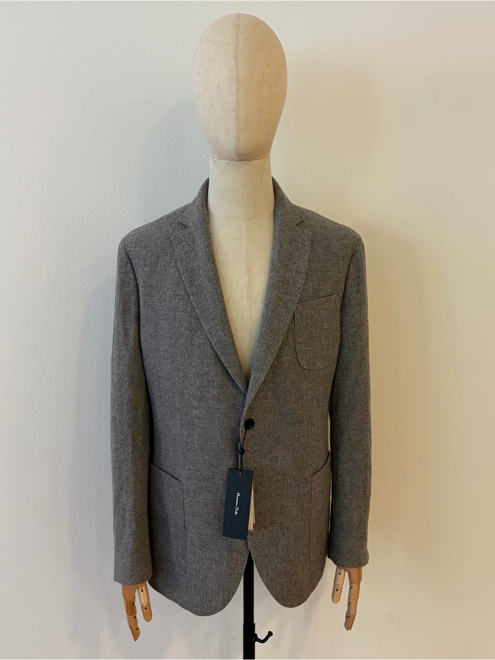 Massimo Dutti Mens 100% Wool Grey Soft Jacket Blazer NWT EU 56 US 46 Suit Jacket